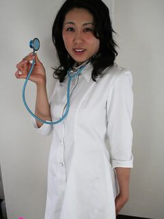 Japanese nurse Fujiko Sakura gets stripped and spit roasted in a 3some