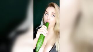 Big Russian Whore Sucking Cucumbers