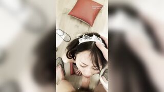 ✨杭州炮哥真实约炮日记《淫纹女仆露脸反差女》性感黑丝女仆套装，跪着第一视角在酒店啪啪，背后纹着淫纹，后入骚货被干的哇哇叫10V (2)