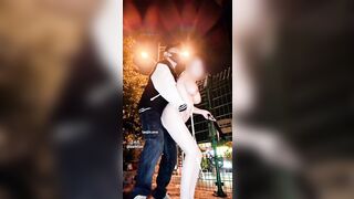 2025年12月新作，深夜的深圳街头，路人们惊呆了，【江小凡】大胆户外露出，薄纱下巨乳若隐若现，随机搭讪路人，羞耻心跳爆表