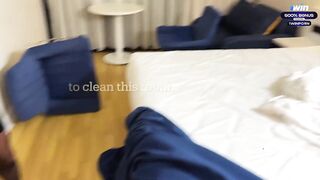 Seduce young, molten nymph in short miniskirt and nylon tights - roleplay a