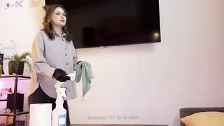 Brunette building maid BJ's for vacay tour, wife away - scorching XXX!