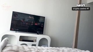 Hot Russian girl cowgirl riding meaty booty doggystyle for hottest deep throat -