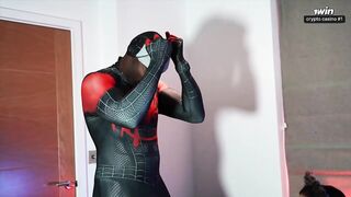 Massive dark-hued cock, Halloween party - kinky threesome!