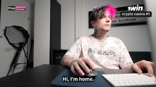 Stepbro and sis luv pinklove, rub table, splash orgasm.