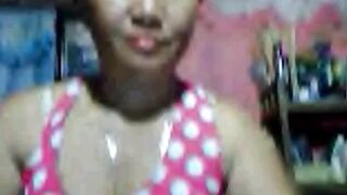 Filipina Elvie M. Flashes Tiny Asian Boobs on Webcam