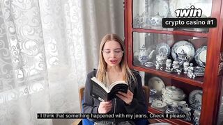 Step-sis's torn denim and butt - crazy hardcore porn!