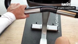 Sweaty gym honey begs for cum after workout. I feed her my jizz in the toilet - XXX!