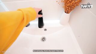 Hot smallish brown-haired sucks immense meatpipe in switch roles cowgirl, creampied