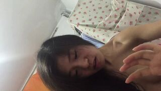 Chinese girlfriend dancing in the dormitory