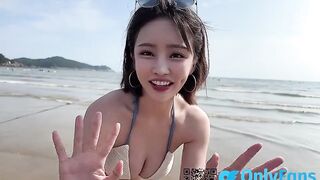 ✨超颜值极品✨明星颜值反差女神〖sunwall〗海滩上的性爱，美美的脸 纤细的腰 酥酥的每一寸皮肤 身材和脸都没有缺点