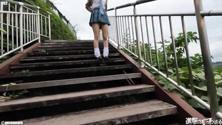 FC2-PPV-4360142 【個撮100】完全顔出し県/立3超スジパイパン⑨ リアル制服でおま〇ことお尻まる出し露出お散歩と連続中出しから再注入後お掃除フェラ _2