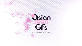 Hairy Korean girlfriend sucks cock POV