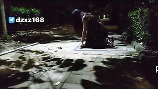 东征西战-2021-03-21-原创露出马路边上舔脚舔菊花母狗口爆吞精