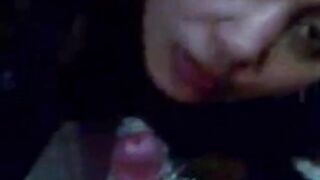 Indonesian Babe Leily Sucks White Cock for Mouthful of Cum