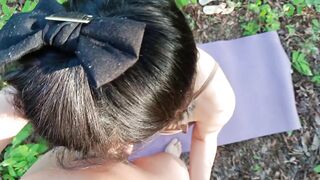 Asian Amateur Couple's Public Forest Fuck