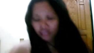 Filipina with Big Tits Strips and Dances on Webcam