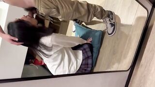 2025年4月新作，【极品泄密】，学生妹和男友楼梯口啪啪，蜜桃臀后入，真实生活照，反差婊很骚很淫荡