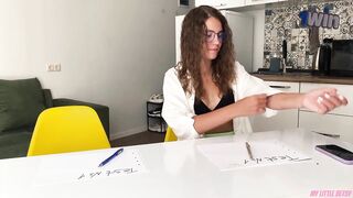 Hot teacher blows student in doggystyle, spunk on glasses. Fetish porno fantastic.