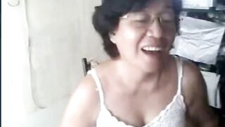 Amateur Asian Granny on Webcam Solo