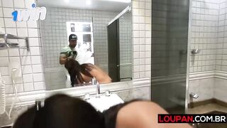 Dirty brunette smoking, deep-throating jizz-shotgun and providing blowjob. LP